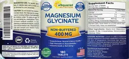 Label for Magnesium Glycinate 400 mg