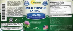 Label for Milk Thistle Extract 1000 mg
