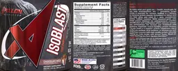 Label for IsoBlast 100% Pure Whey Isolate Protein Chocolate Milk