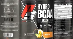 Label for HydroBCAA + Essentials Texas Tea