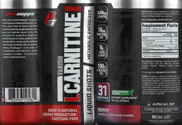 Label for Vanish LCarnitine 3000 Berry