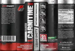 Label for Vanish LCarnitine 3000 Dragon Fruit