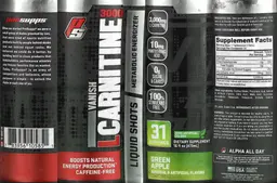 Label for Vanish LCarnitine 3000 Green Apple