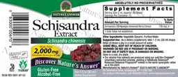 Label for Schisandra Extract Alcohol-Free