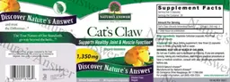 Label for Cat's Claw 1,350 mg