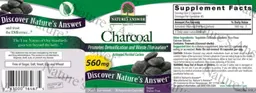 Label for Charcoal 560 mg