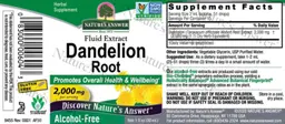 Label for Dandelion Root 2,000 mg Alcohol-Free