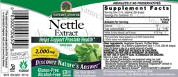 Label for Nettle Extract Alcohol-Free