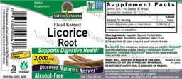 Label for Licorice Root 2,000 mg Alcohol-Free