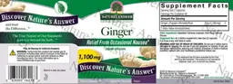 Label for Ginger 1,100 mg