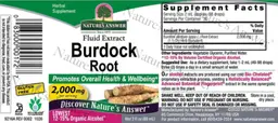 Label for Burdock Root 2,000 mg