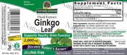 Label for Ginkgo Leaf 2,000 mg Alcohol-Free