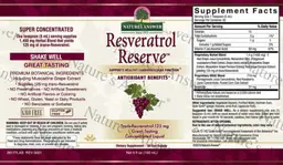 Label for Resveratrol Reserve