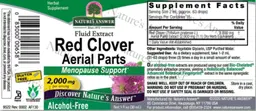 Label for Red Clover Aerial Parts 2,000 mg Alcohol-Free