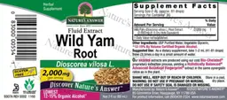 Label for Wild Yam Root 2,000 mg