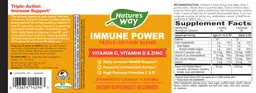 Label for Immune Power Gummies Strawberry-Orange Flavored