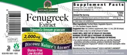 Label for Fenugreek Extract