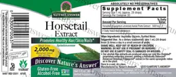 Label for Horsetail Extract Alcohol-Free