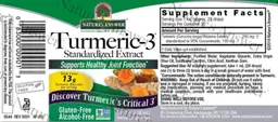 Label for Turmeric-3 Alcohol-Free