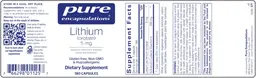 Label for Lithium (Orotate) 5 mg