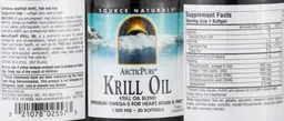Label for ArcticPure Krill Oil 1,000 mg