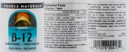 Label for B-12 2,000 mcg