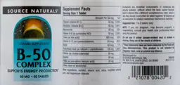 Label for B-50 Complex 50 mg