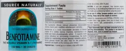 Label for Benfotiamine 150 mg