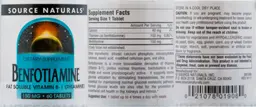 Label for Benfotiamine 150 mg