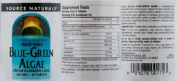 Label for Blue-Green Algae 500 mg
