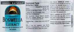 Label for Boswellia Extract