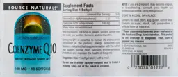 Label for Coenzyme Q10 100 mg