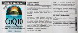 Label for Coenzyme Q10 100 mg