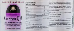 Label for Coenzyme Q10 400 mg 