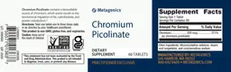 Label for Chromium Picolinate