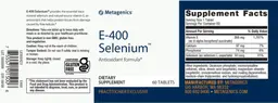 Label for E-400 Selenium