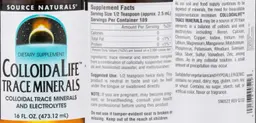 Label for ColloidaLife Trace Minerals