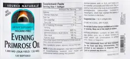 Label for Evening Primrose Oil 1,350 mg