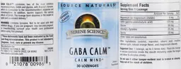 Label for GABA Calm Orange Flavor