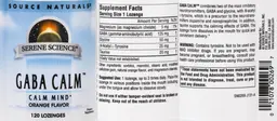 Label for GABA Calm Orange Flavor