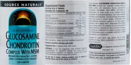 Label for Glucosamine Chondroitin Complex With MSM