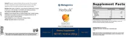 Label for Herbulk Orange Flavor