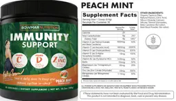 Label for Immunity Support Peach Mint Flavored