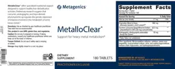 Label for MetalloClear