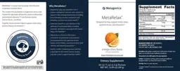 Label for MetaRelax Orange Citrus Flavor