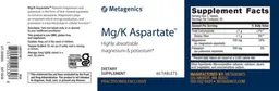 Label for Mg/K Aspartate
