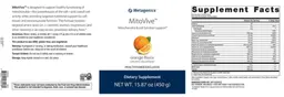 Label for MitoVive Orange Flavor
