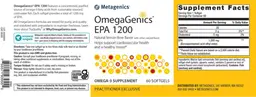 Label for OmegaGenics EPA 1200 Natural Lemon-Lime Flavor
