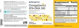 Label for OmegaGenics EPA-DHA 300 Natural Lemon-Lime Flavor