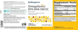 Label for OmegaGenics EPA-DHA 500 EC
